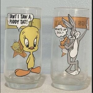Bugs Bunny Tweety Arby’s 1966 Cups Warner Bros Looney Tunes VINTAGE D